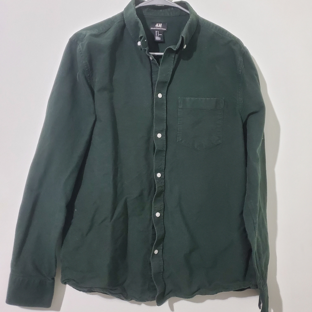 H&M Dark Green Button Down Casual Shirt